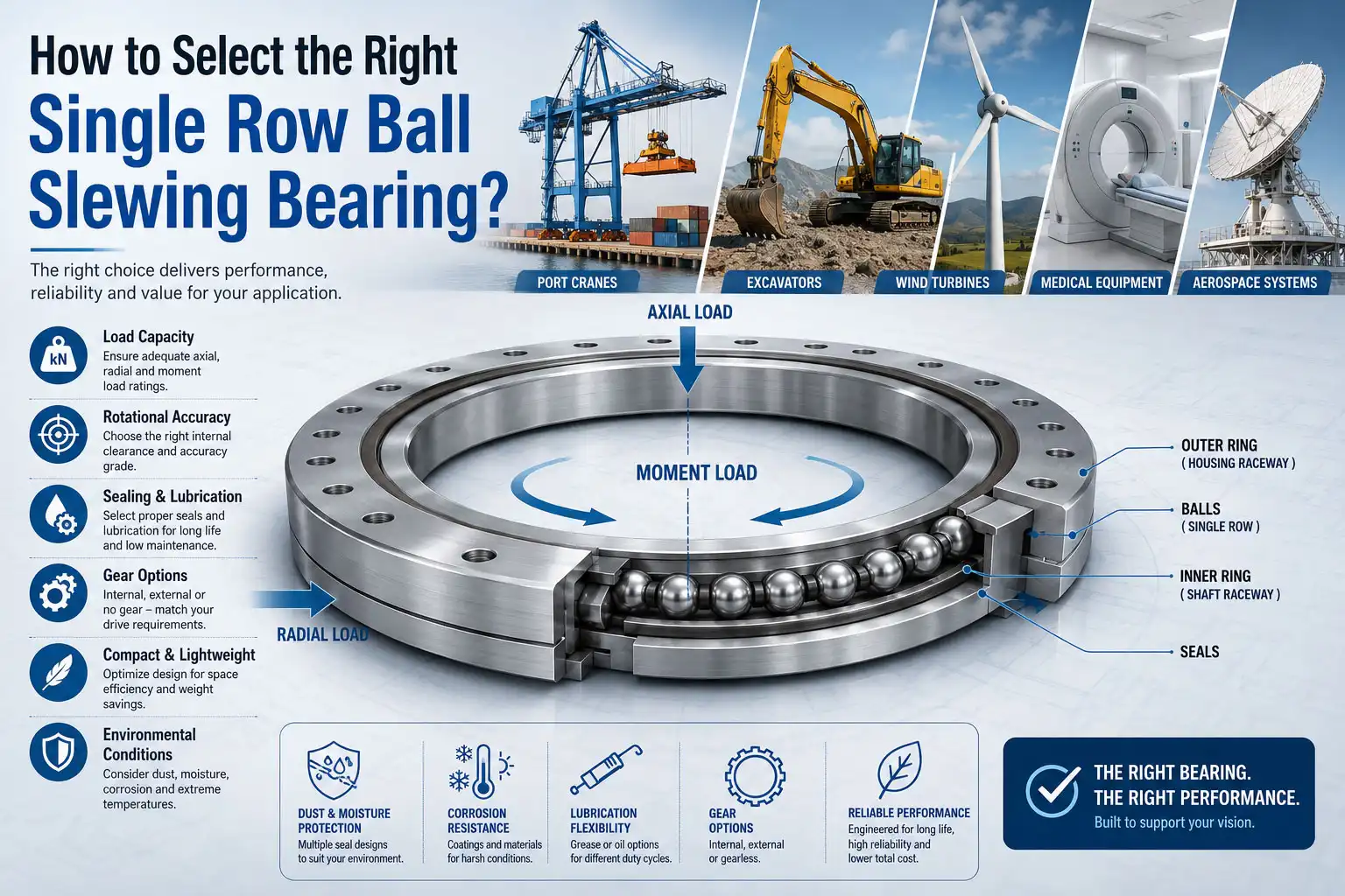 How to Select the Right Single Row Ball Slewing Bearing? How to Select the Right Single Row Ball Slewing Bearing?