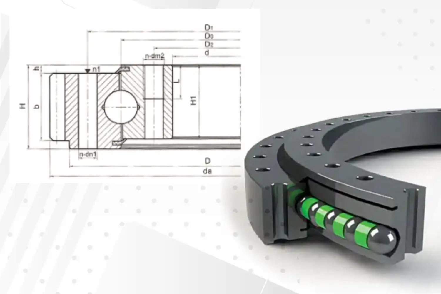 Maximice la precisión con un diseño de rodamiento de bolas de giro de una sola hilera.